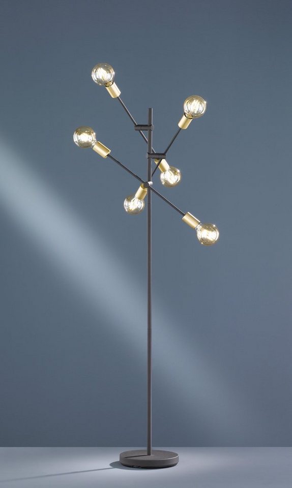TRIO Leuchten Stehlampe »Cross«, Fussschalter,schwenkbar, Leuchtmittel tauschbar-HomeTrends