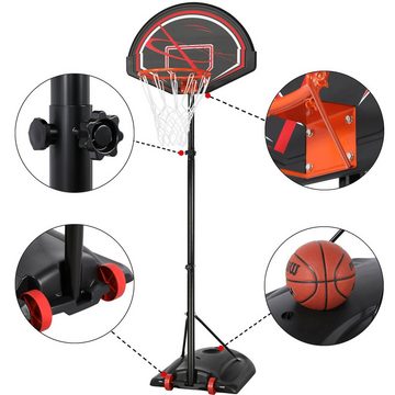 Yaheetech Basketballständer, Basketballkorb mit Rollen 217 bis 277 cm