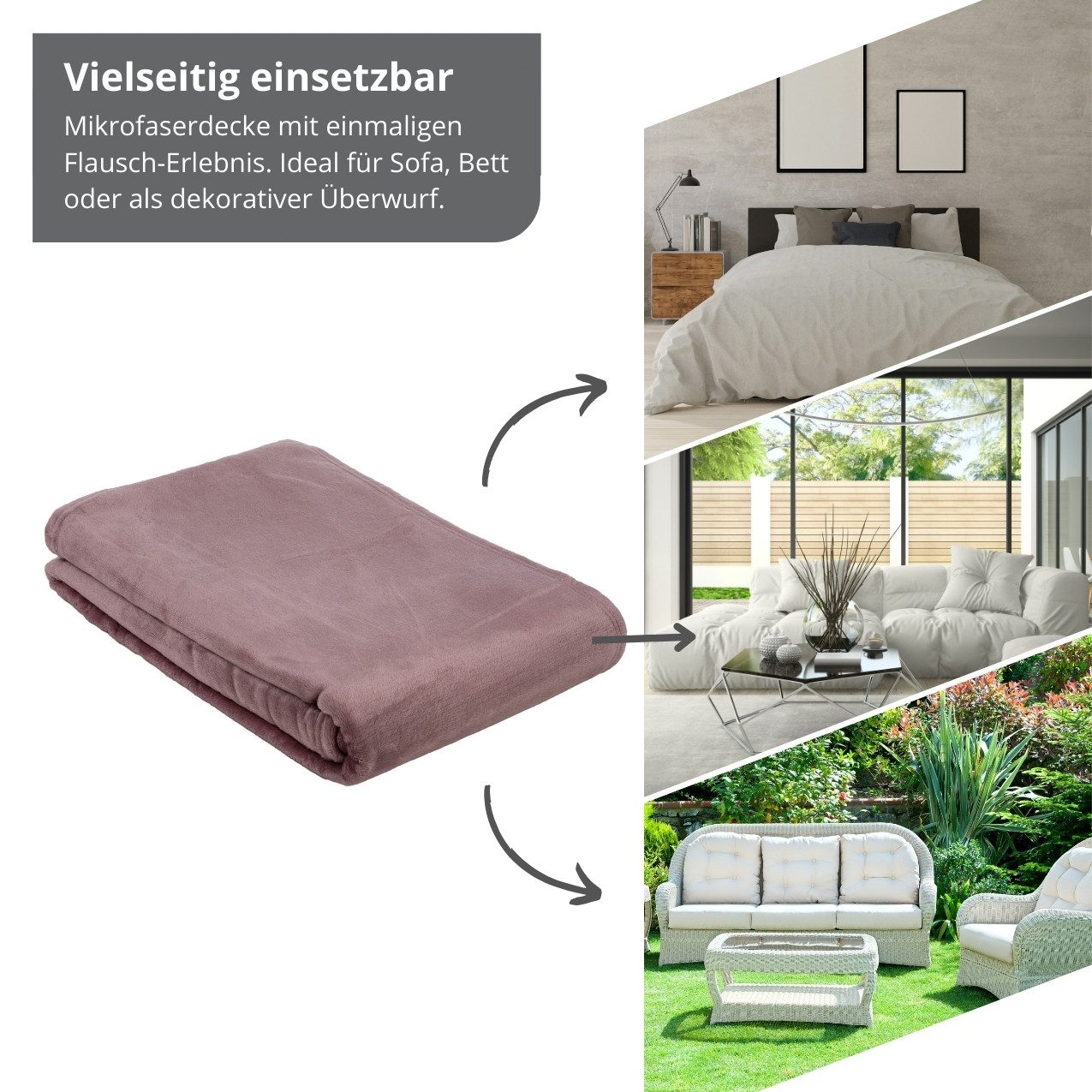 Wohndecke Kuscheldecke, liebling, einmaliges Flausch-Erlebnis, samtigweich, in 14 Unifarben, 3 Größen