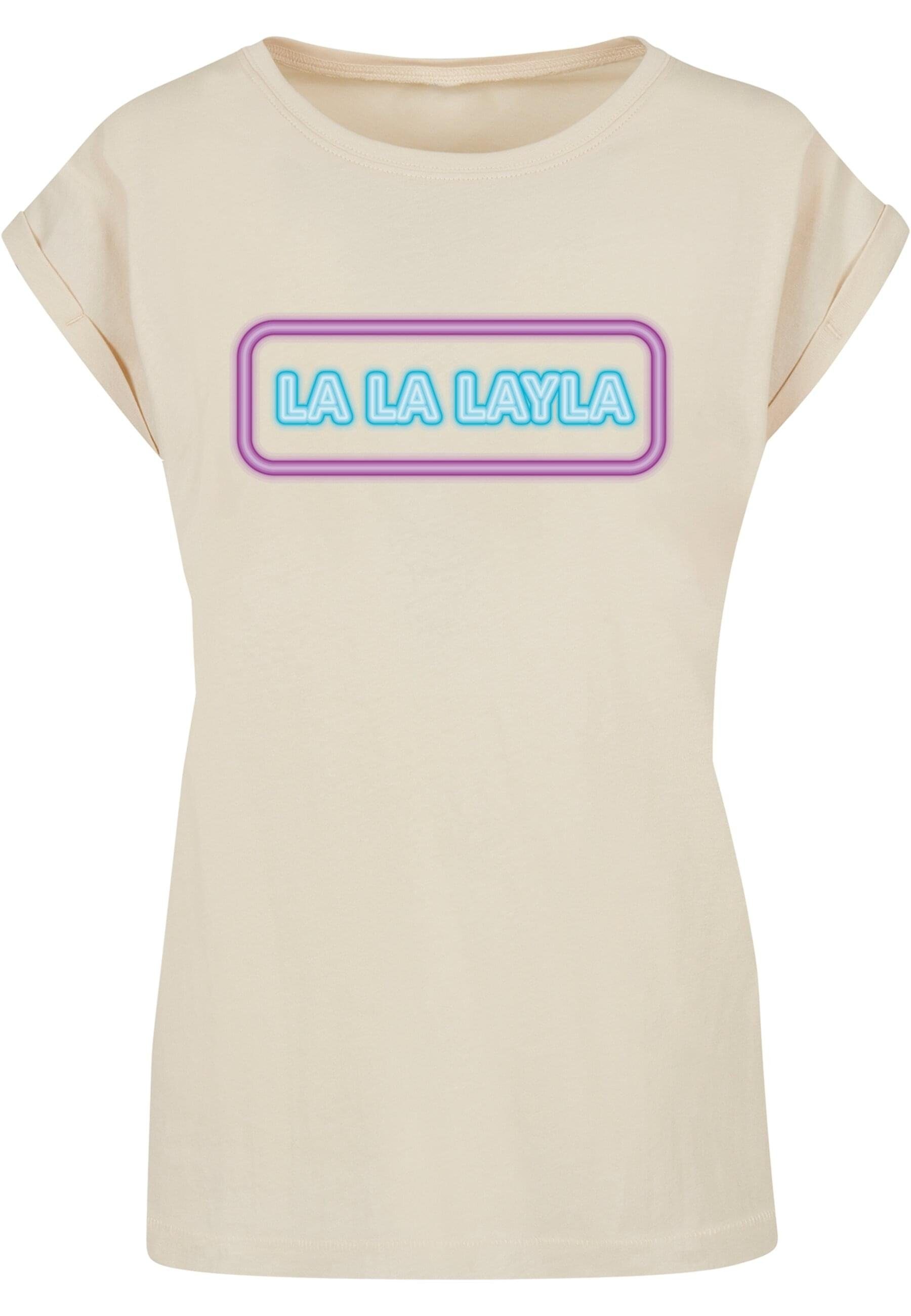 Merchcode T-Shirt Damen Ladies LA LA LAYLA T-Shirt (1-tlg) whitesand