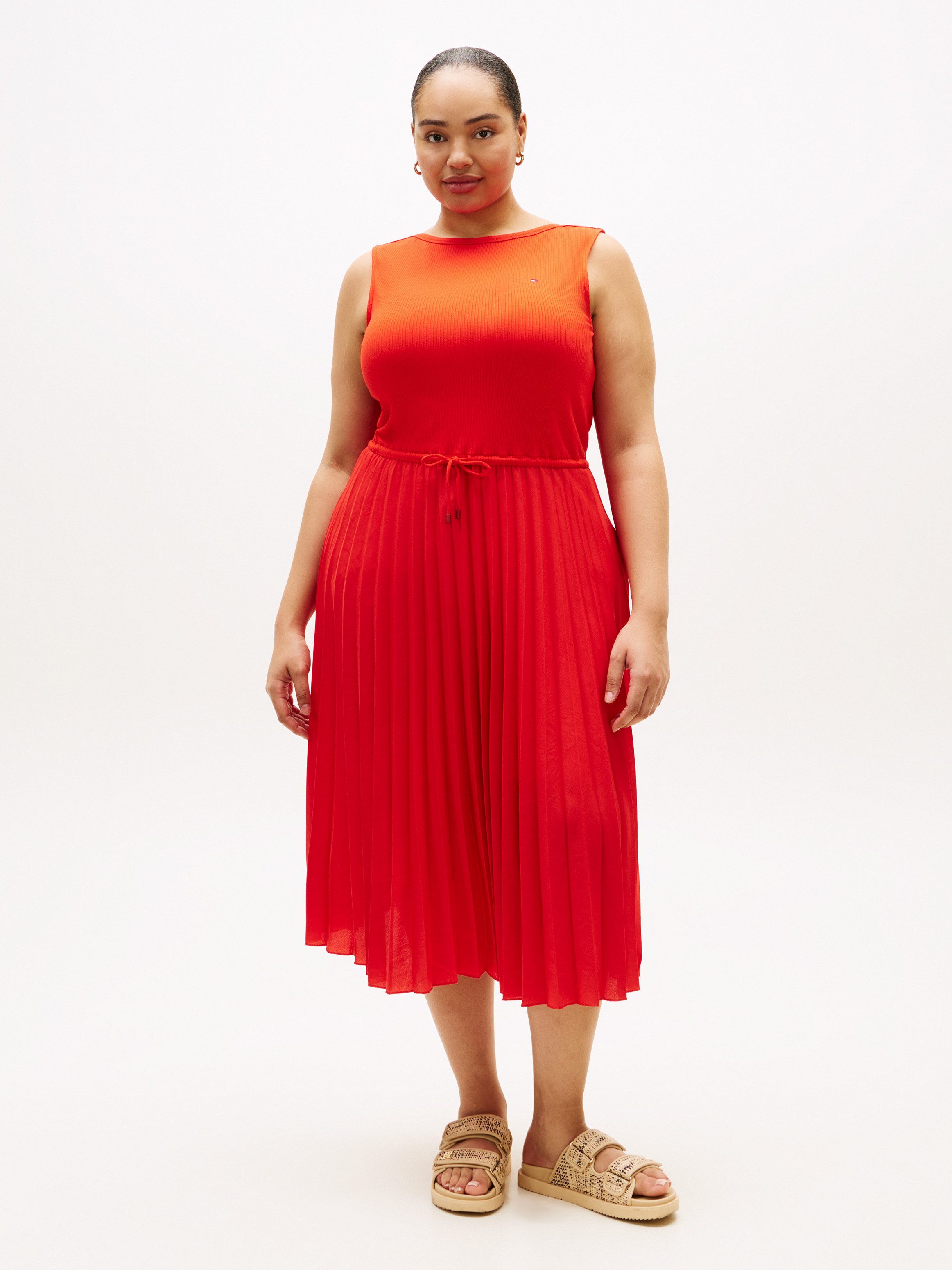 Tommy Hilfiger Curve Sommerkleid CRV 5X2 SLASH-NK MIX MEDIA DRS in großen G günstig online kaufen