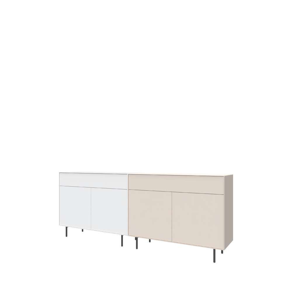 LeGer Home by Lena Gercke Lowboard Essentials, Kommode, Anrichte, Kombikommode, Schrank mit Metallfüßen, Breite: 111 cm, UV lackiert, Push-to-open-Funktion
