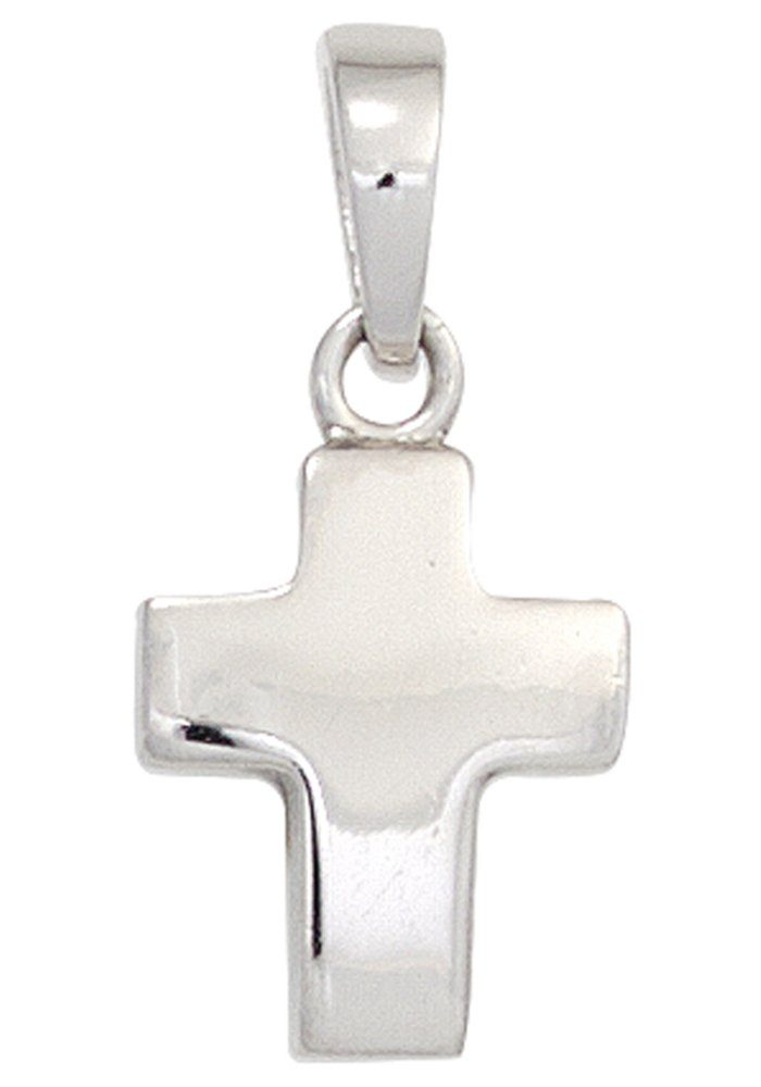 JOBO Kreuzanhänger Anhänger Kreuz, 925 Silber, Höhe ca. 13,1 mm, Breite ca.  8,4 mm, Tiefe ca. 2 mm