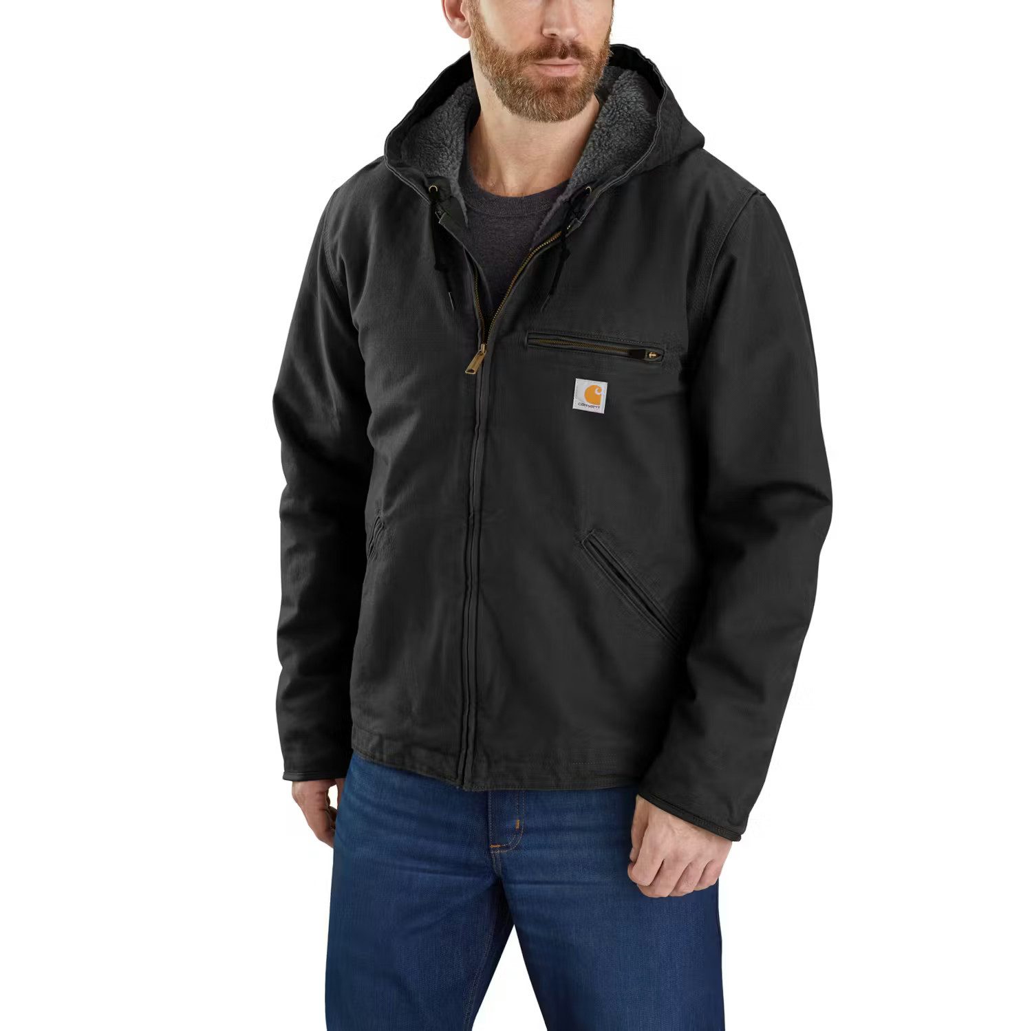 Carhartt Arbeitsjacke 104392 Duck mit Kapuze und Sherpa-Futter