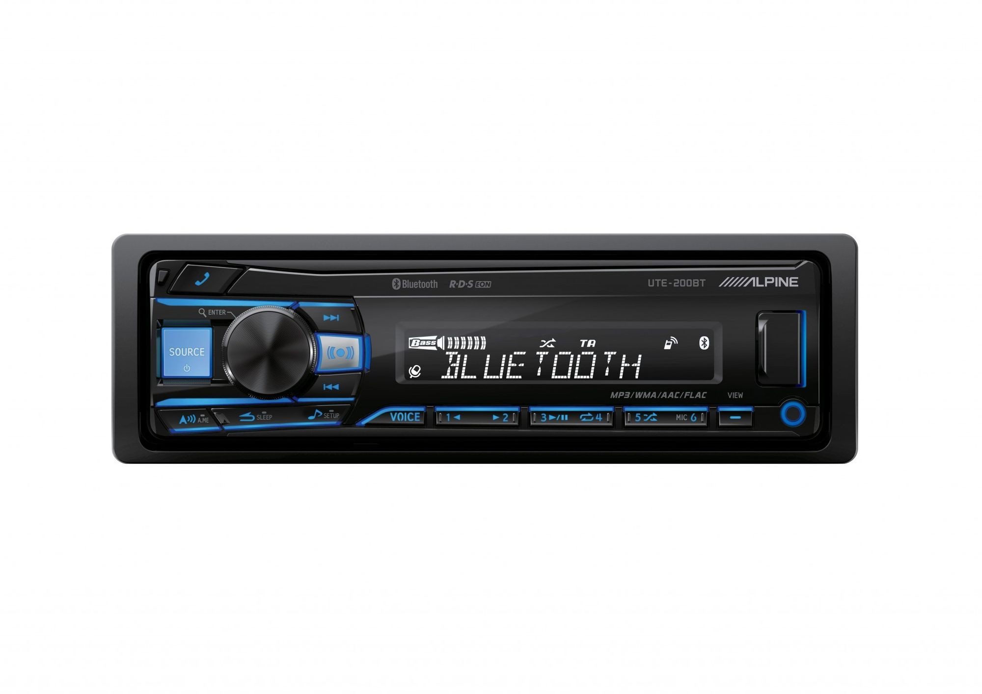 ALPINE UTE-200BT Bluetooth USB/MP3 1-DIN Autoradio Autoradio (RDS, AM/FM Radio, Animiertes Display, Freisprecheinrichtung, 1 DIN)