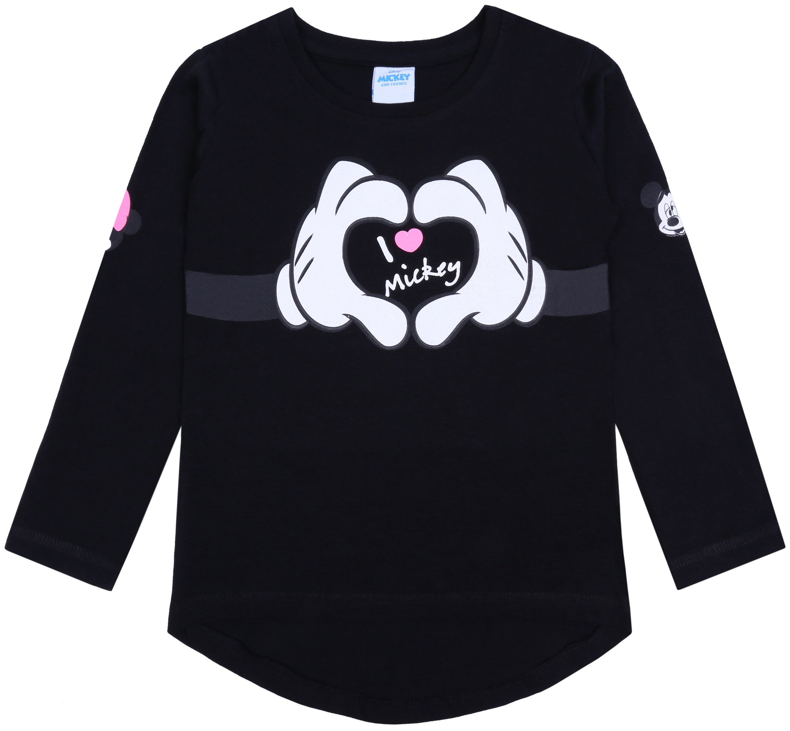 Langarmbluse Schwarze Bluse mit langen Ärmel Minnie Mouse DISNEY 7-8 Jahre