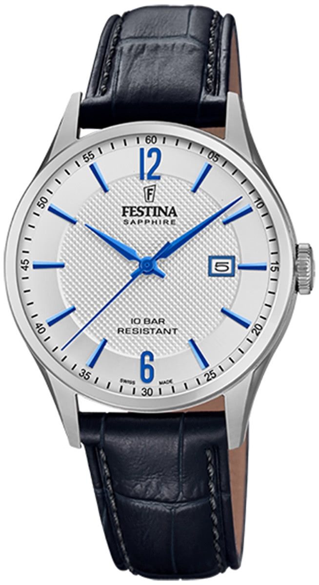 Quarzuhr Festina Herren Uhr F20007/2 Leder