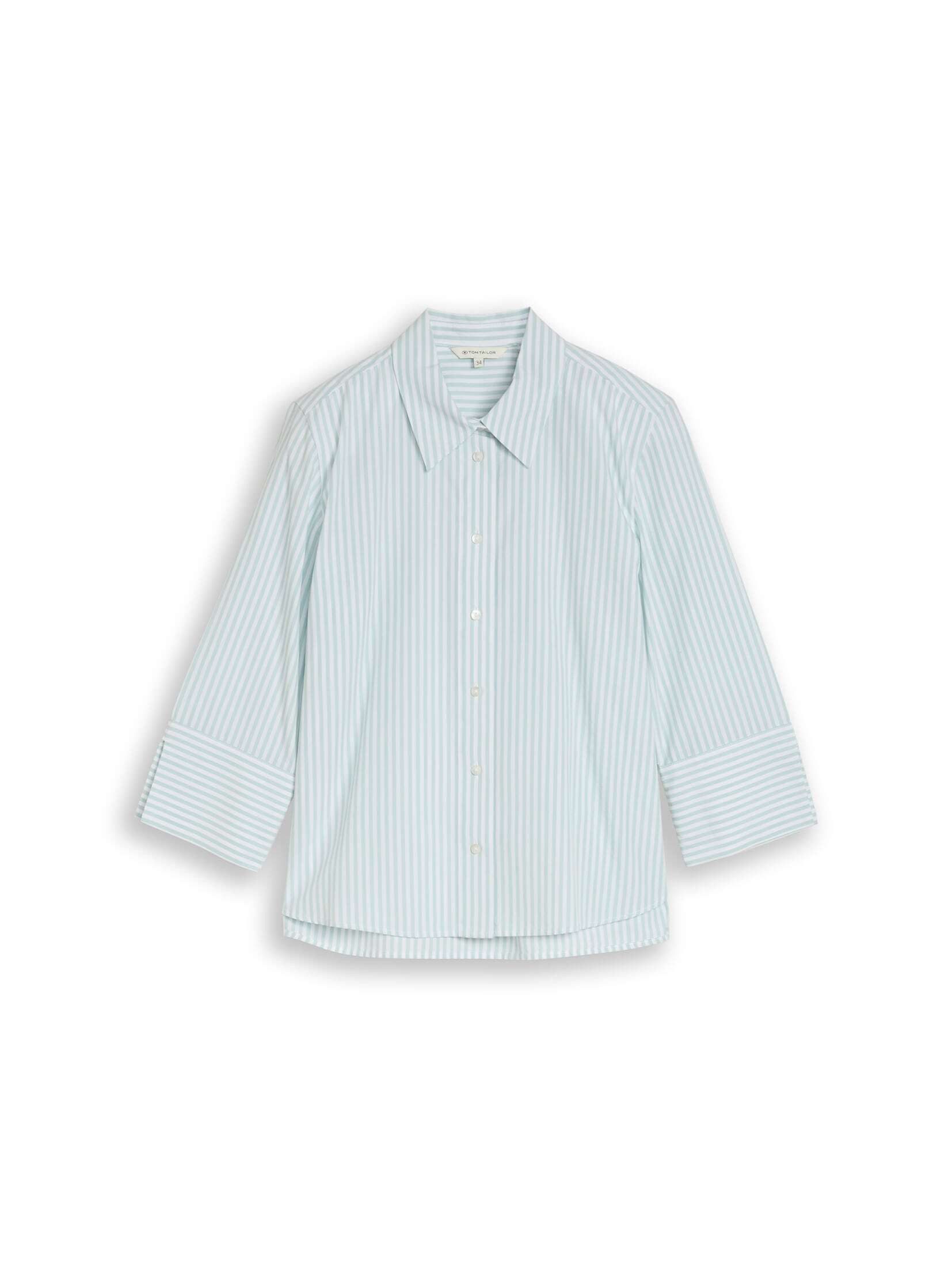 TOM TAILOR Langarmbluse Blusen & Shirts Popeline Hemdbluse mit 3/4-Arm