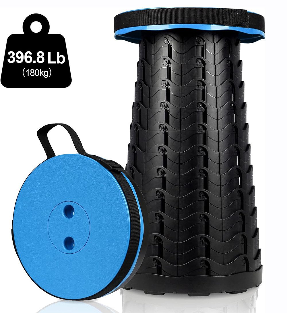 AKKEE Klappstuhl Tragbarer Klappstuhl Klapphocker Hocker Tragkraft 180 kg, höhenverstellbar und stabil