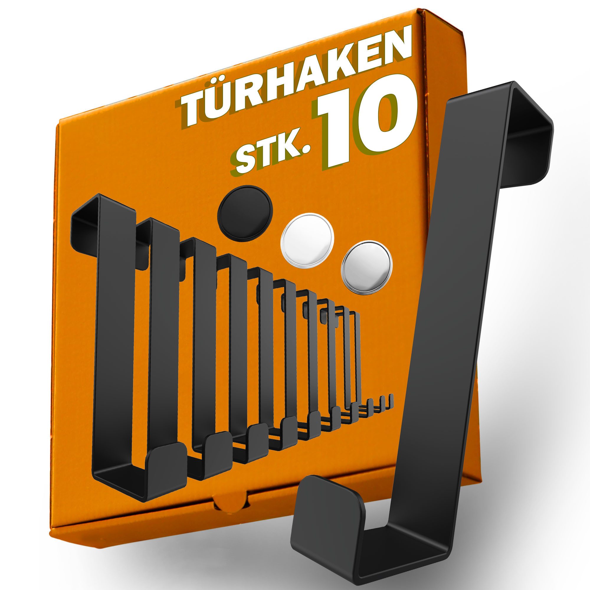Lindenstein Türhaken Türhaken zum Einhängen 10er Set, Türen, (Packung, 10-St., 10), ohne Bohren,Stabil,langlebig,rostbeständig,verformungsresistent