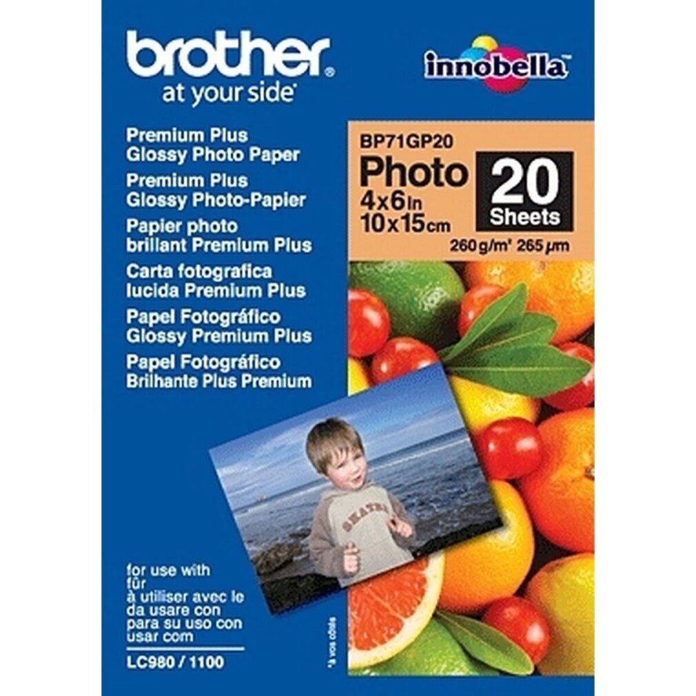 Brother Fotopapier brother Fotopapier BP71GP20 DIN A6 glänzend 260 g/qm 20 Blatt