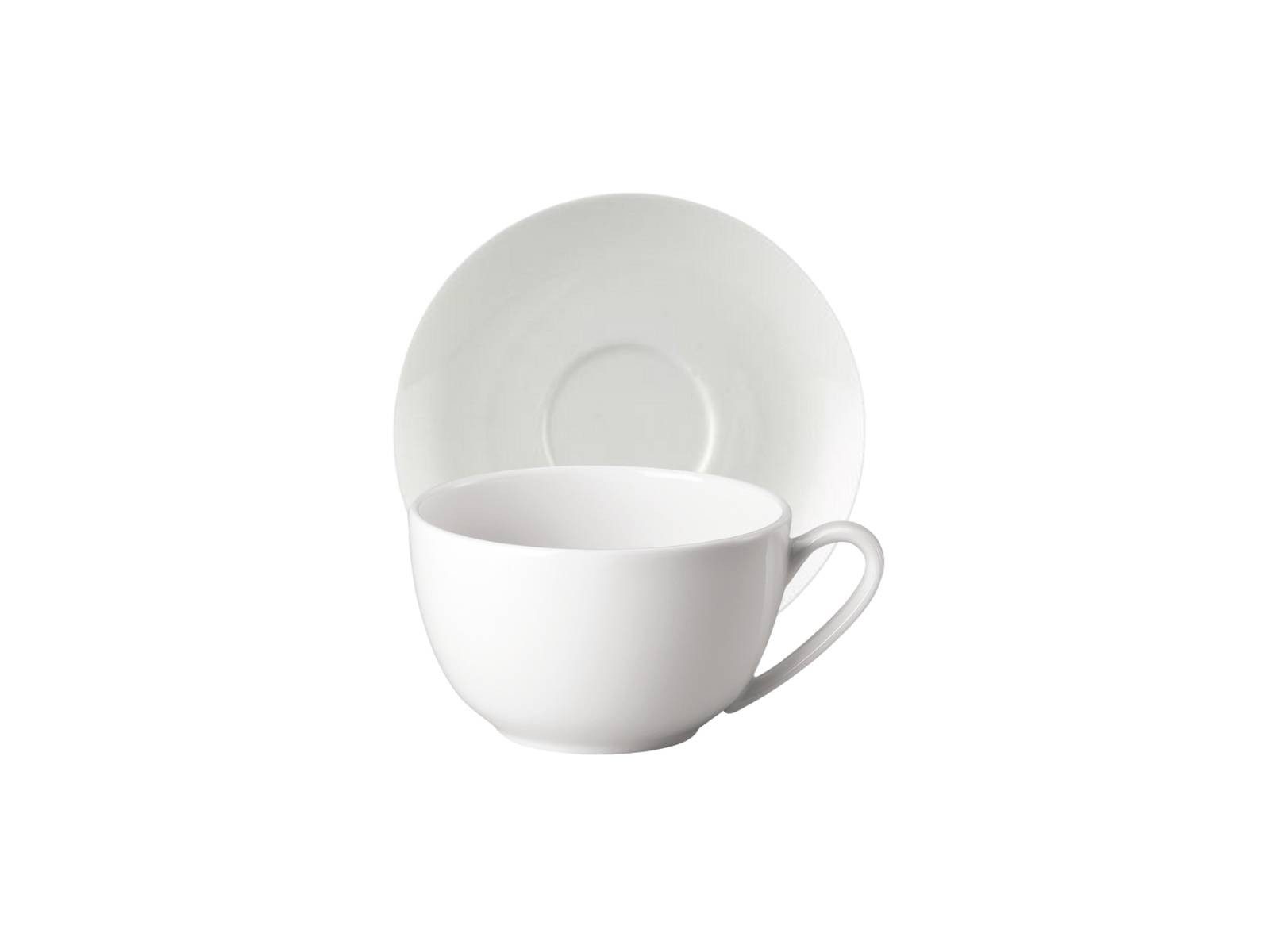 Rosenthal Tasse Jade Weiss Cappuccinotasse mit Untertasse Set2, Bone China