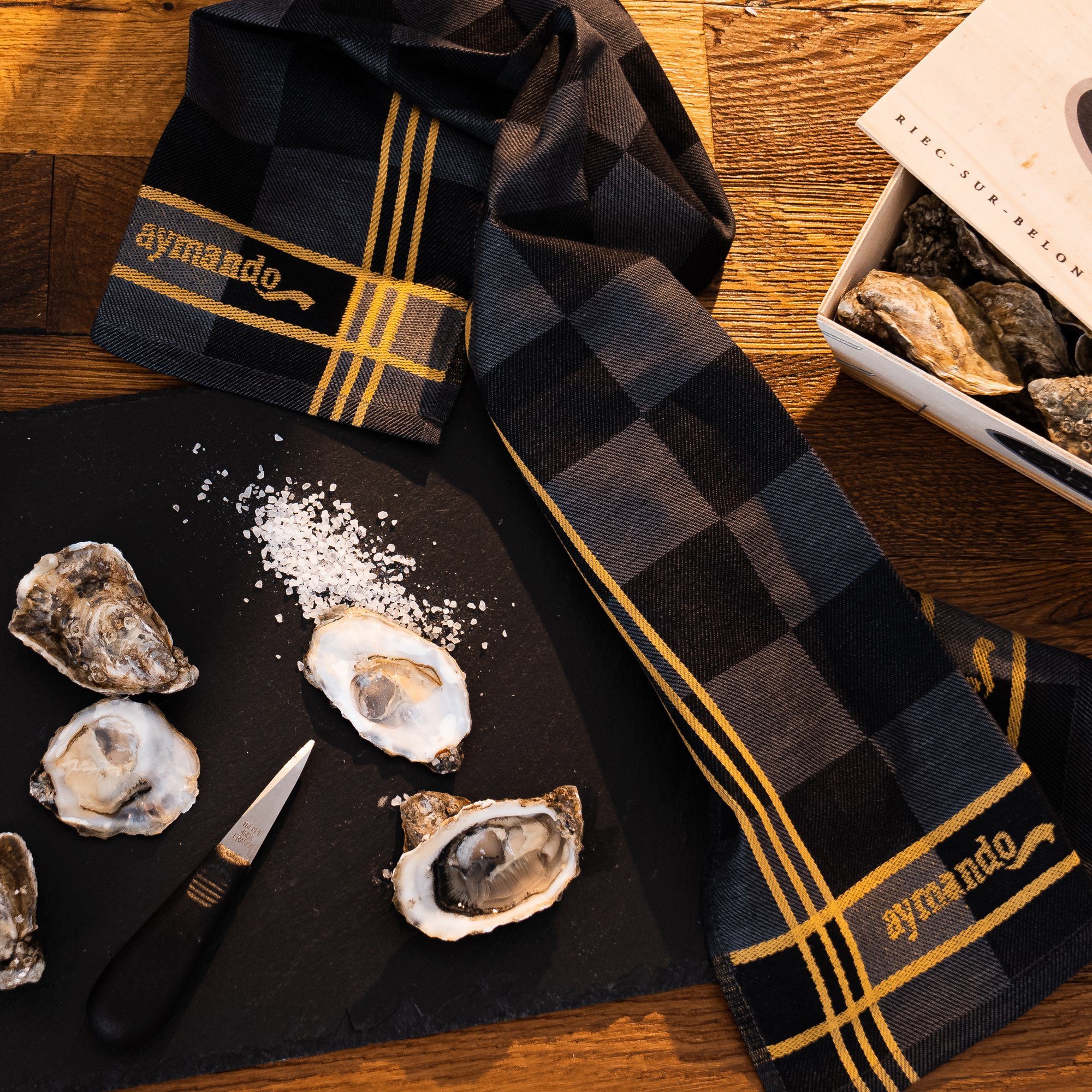 Aymando Geschirrtuch Black-Gold Hotel, (Set, 2-tlg., Ägyptische Baumwolle), günstig online kaufen