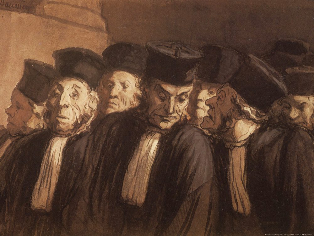 Poster HonorÃ© Daumier Kunstdruck Bild - Die Anwälte (60 x 80 cm)