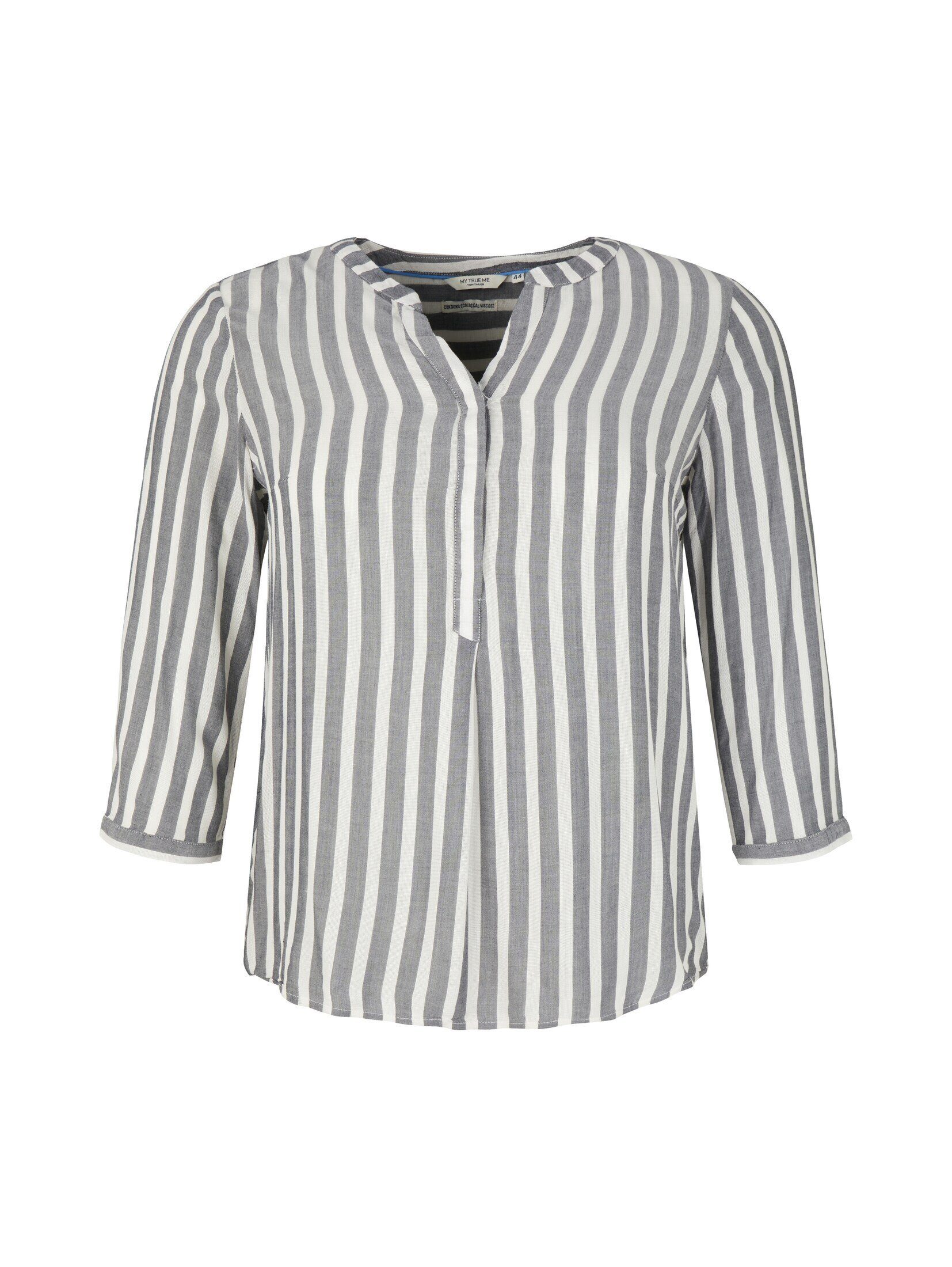 TOM TAILOR PLUS Langarmbluse Blusen & Shirts Plus Size - Henleybluse mit St günstig online kaufen