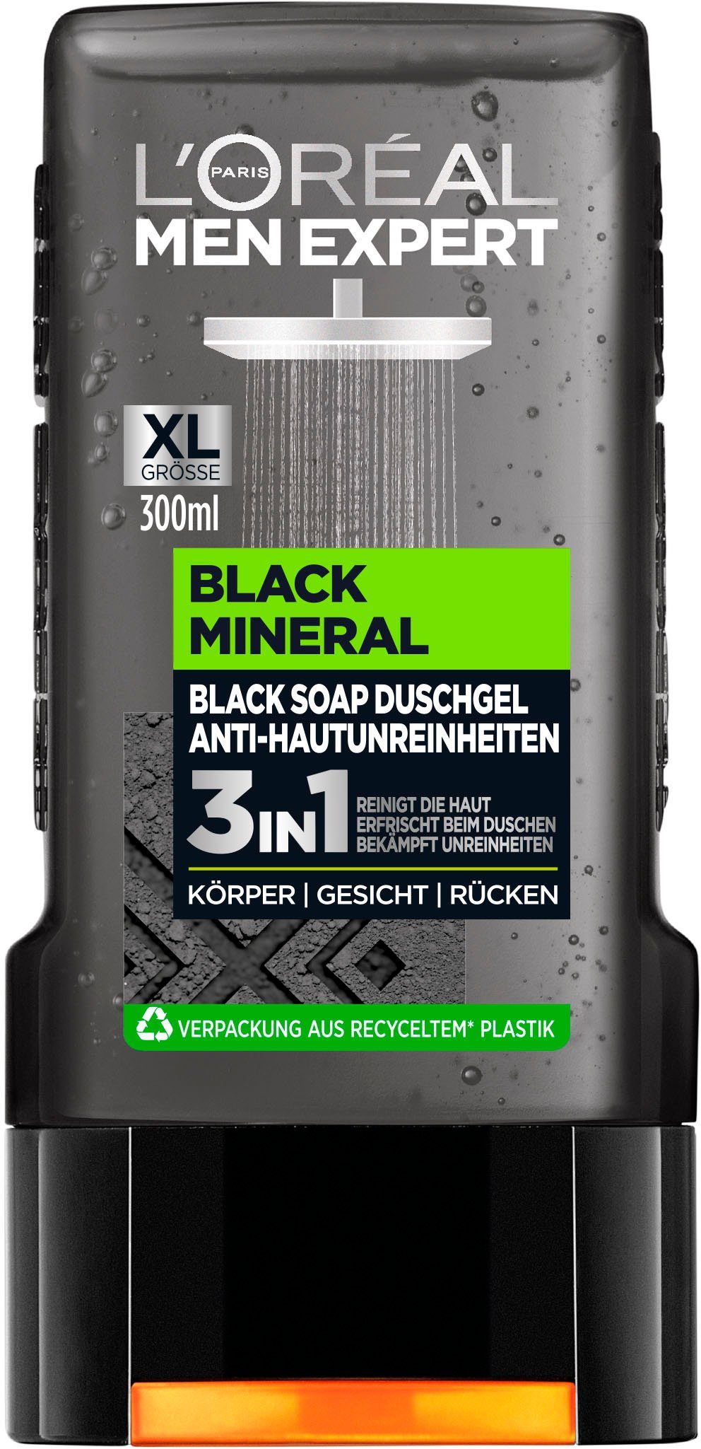 L'ORÉAL PARIS MEN EXPERT Duschgel »Black Mineral«, mit schwarzer Tonerde  gegen Hautunreinheiten