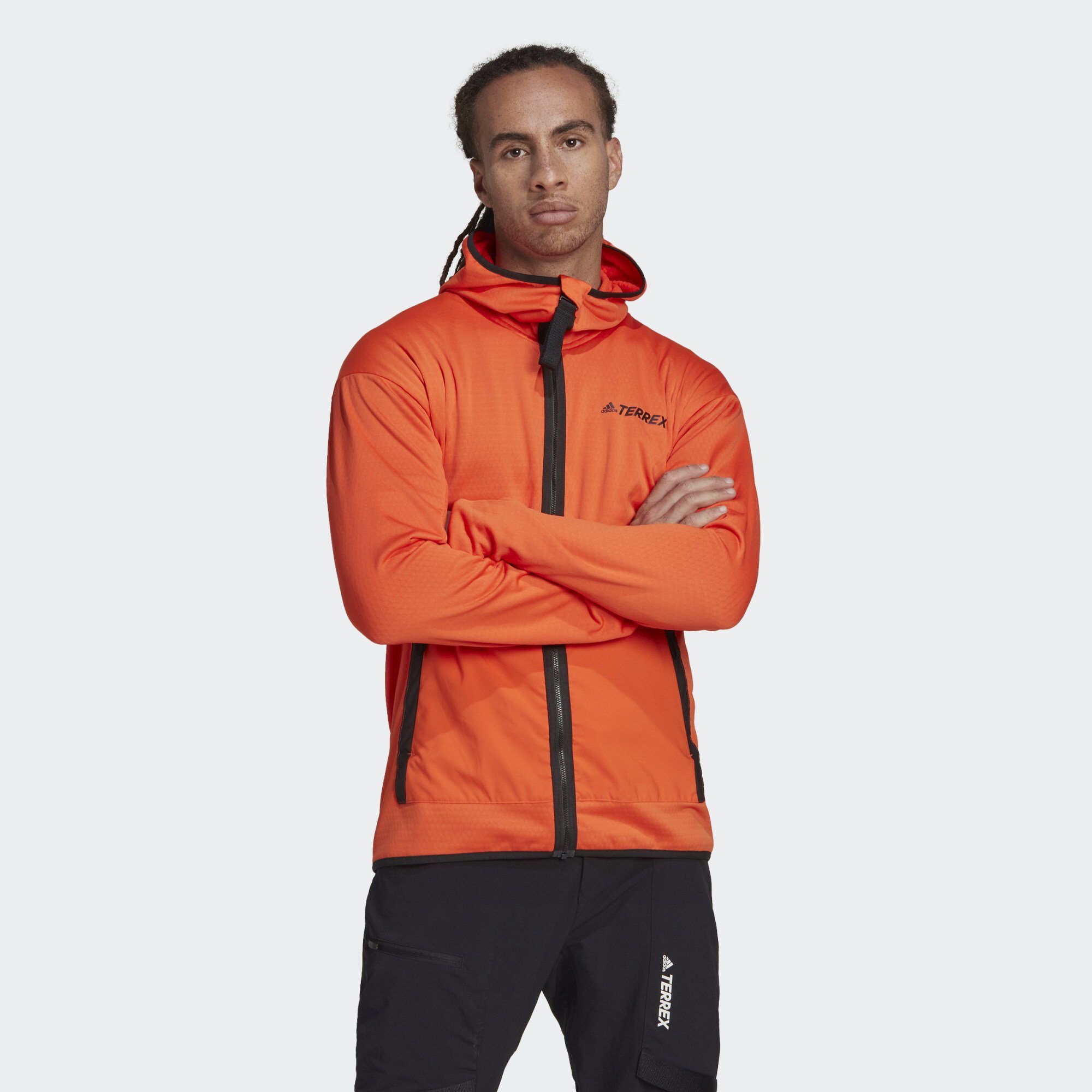 adidas TERREX Fleecejacke TERREX TECH FLOOCE LIGHT HOODED WANDERJACKE Semi Impact Orange