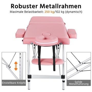 Yaheetech Massageliege, Mobile Aluminium Massagebett