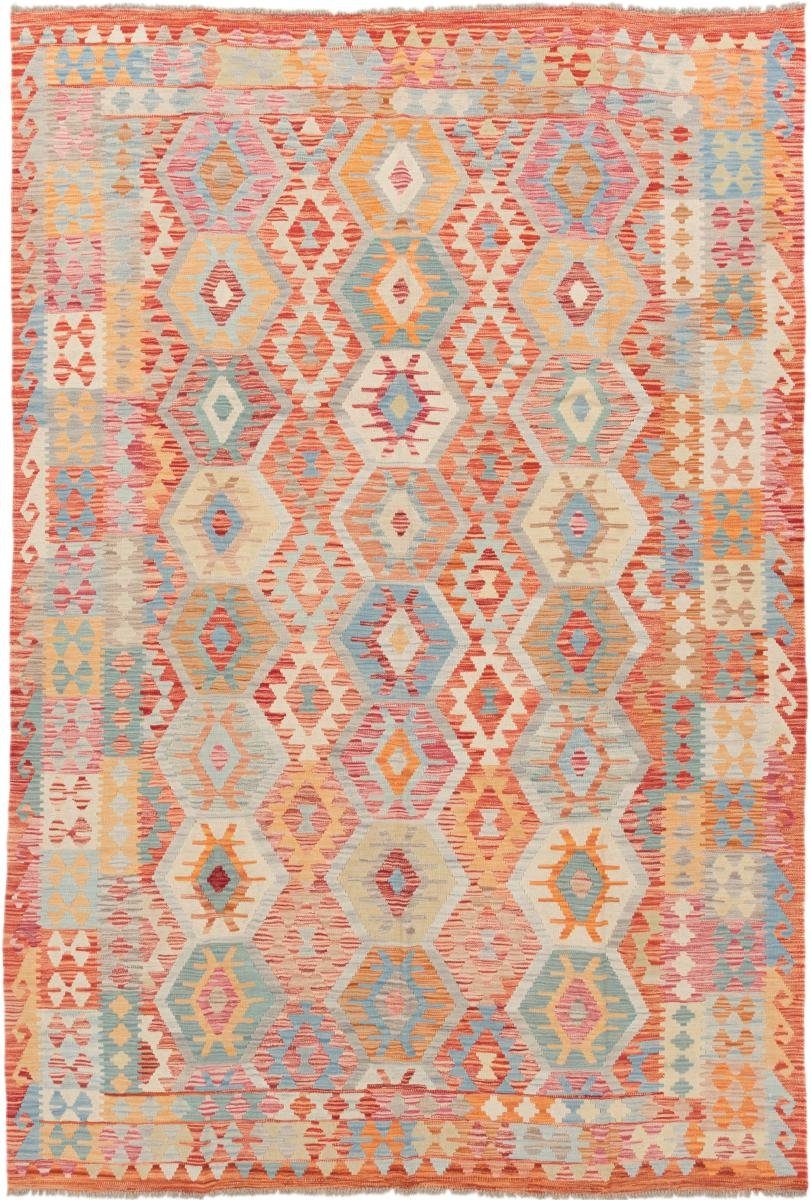 Orientteppich Kelim Afghan 203x289 Handgewebter Orientteppich, Nain Trading, rechteckig, Höhe: 3 mm | Kurzflor-Teppiche
