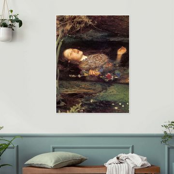 Posterlounge Poster Sir John Everett Millais, Ophelia (Detail), Malerei