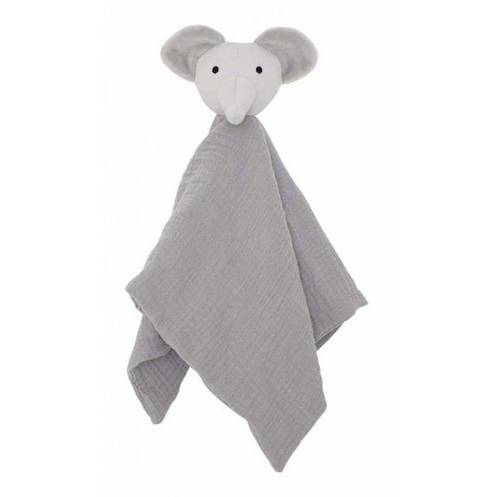 JaBaDaBaDo Schmusetuch Schmusetuch grau mit Elefant Kuscheltuch aus Baumwolle
