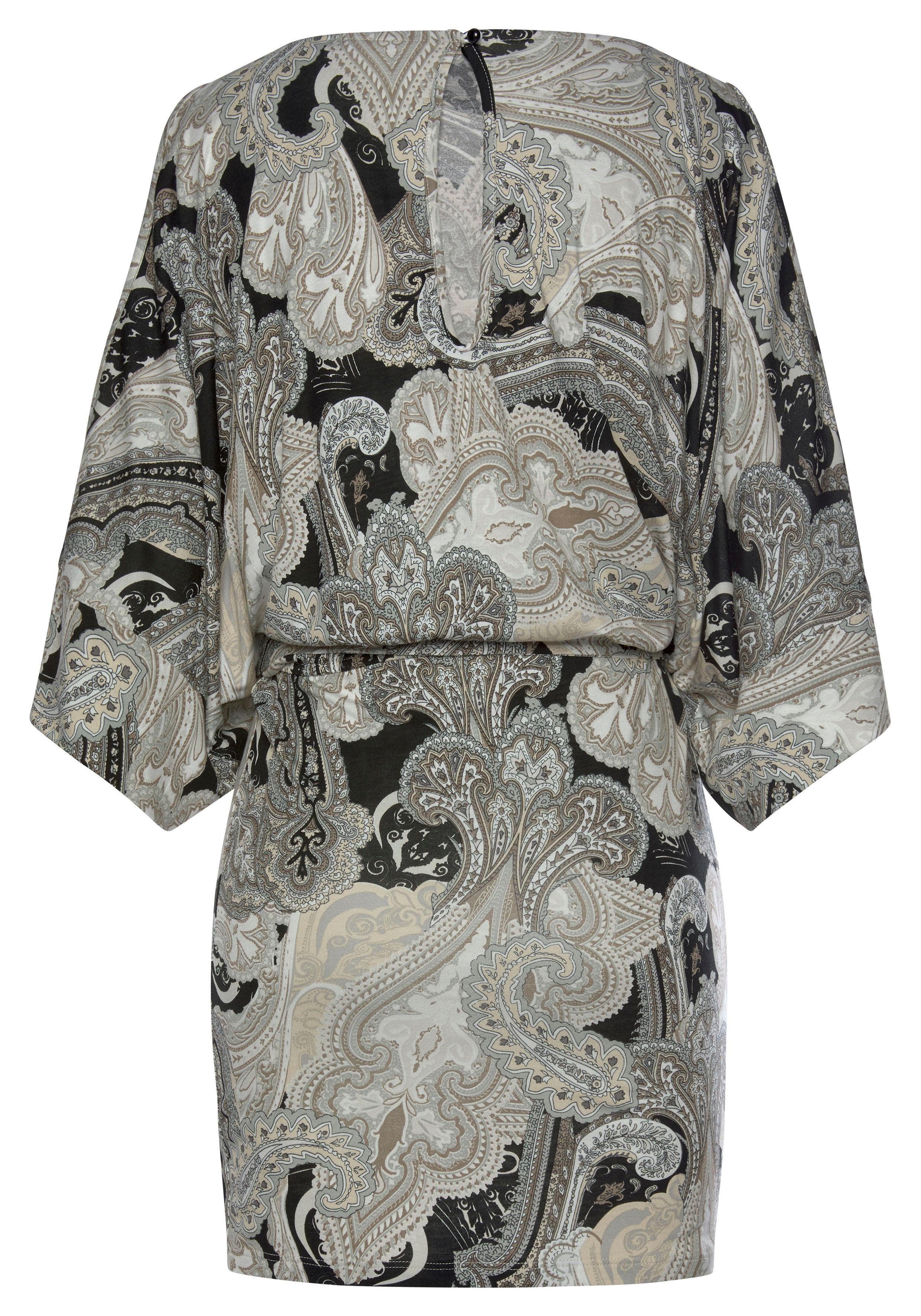 Damen Kleider LASCANA Strandkleid (mit Bindeband) mit Paisleydruck
