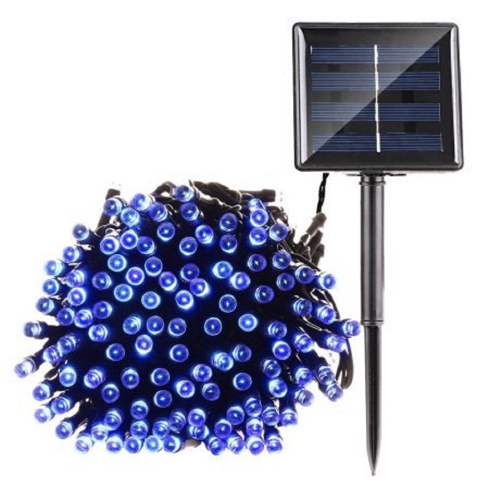 Daskoo LED-Lichterkette Solar Kette Beleuchtung Wasserdicht Deko, Lichterkette Garten Blau 200-flammig, 11M/22M/26M Party