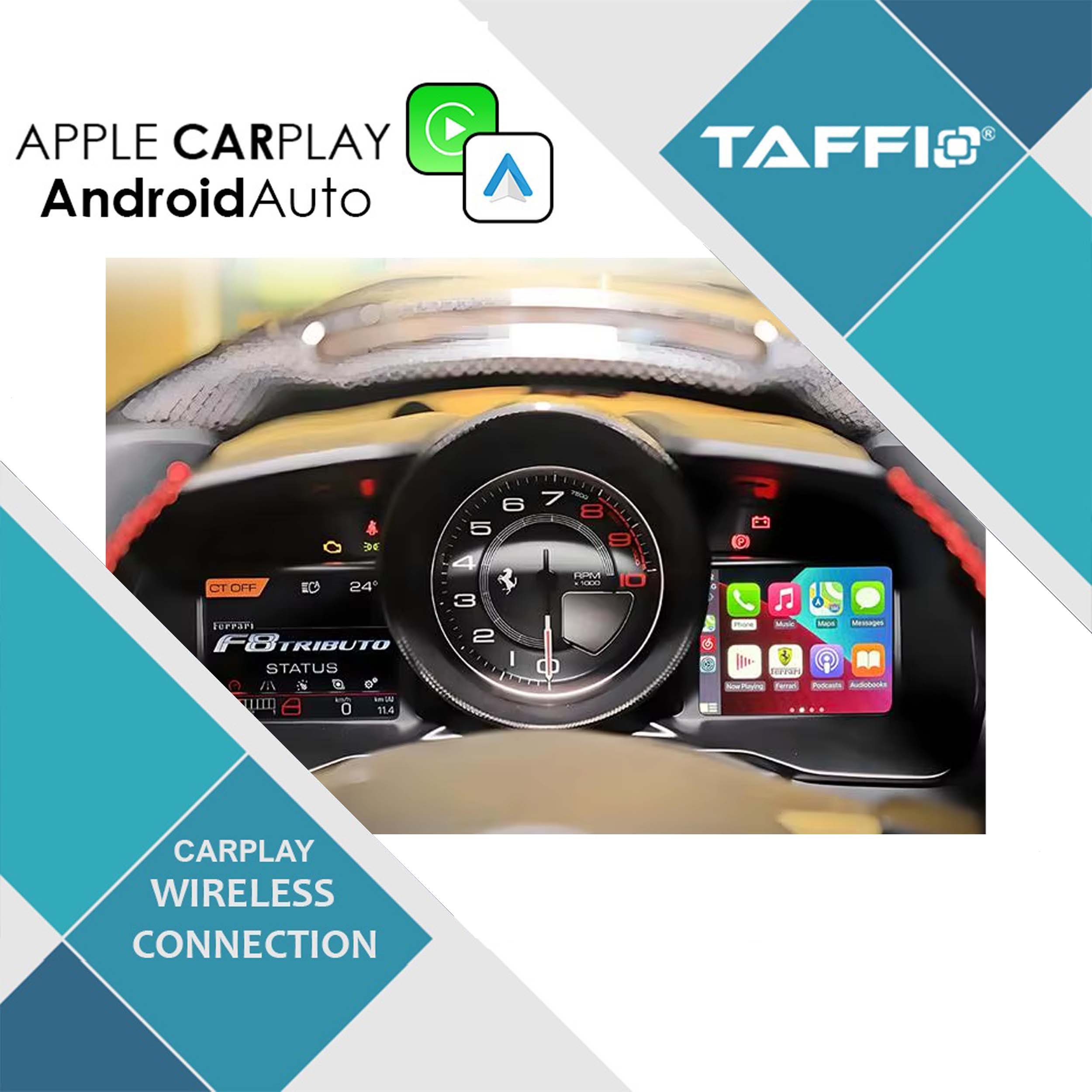 TAFFIO Für Ferrari F8 Tributo 812 Superfast CarPlay AndroidAuto Interface Navigationsgerät