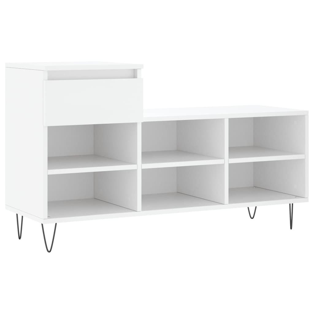 Schuhregal Schuhregal Weiß 102x36x60 cm Holzwerkstoff
