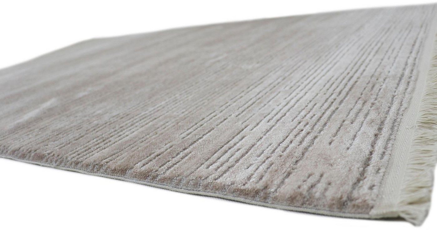 Teppich »Laguna 010«, RESITAL The Voice of Carpet, rechteckig, Höhe 11 mm, Kurzflor, gewebt, Hoch-Tief-Struktur, mit Fransen, Wohnzimmer-HomeTrends