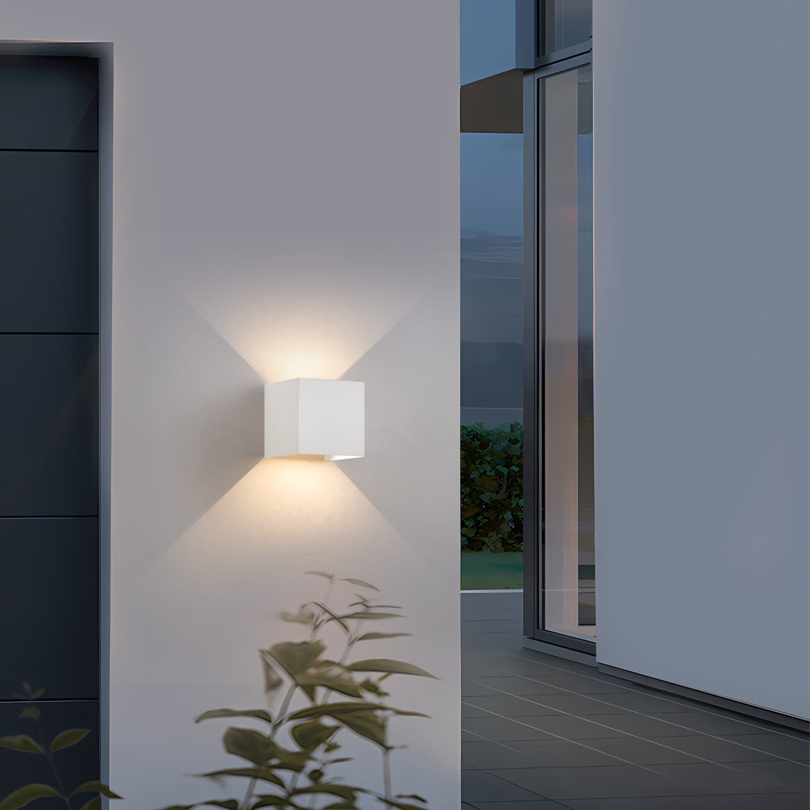 ZMH LED Wandleuchte innen Außen 5W 3000K Modern Wandlampe Flurlampe Balkon, Hochwertige Material, LED fest integriert, Warmweiß, 5W,warmweiß,IP54,für Garten,Ter – Bild 5 von 5