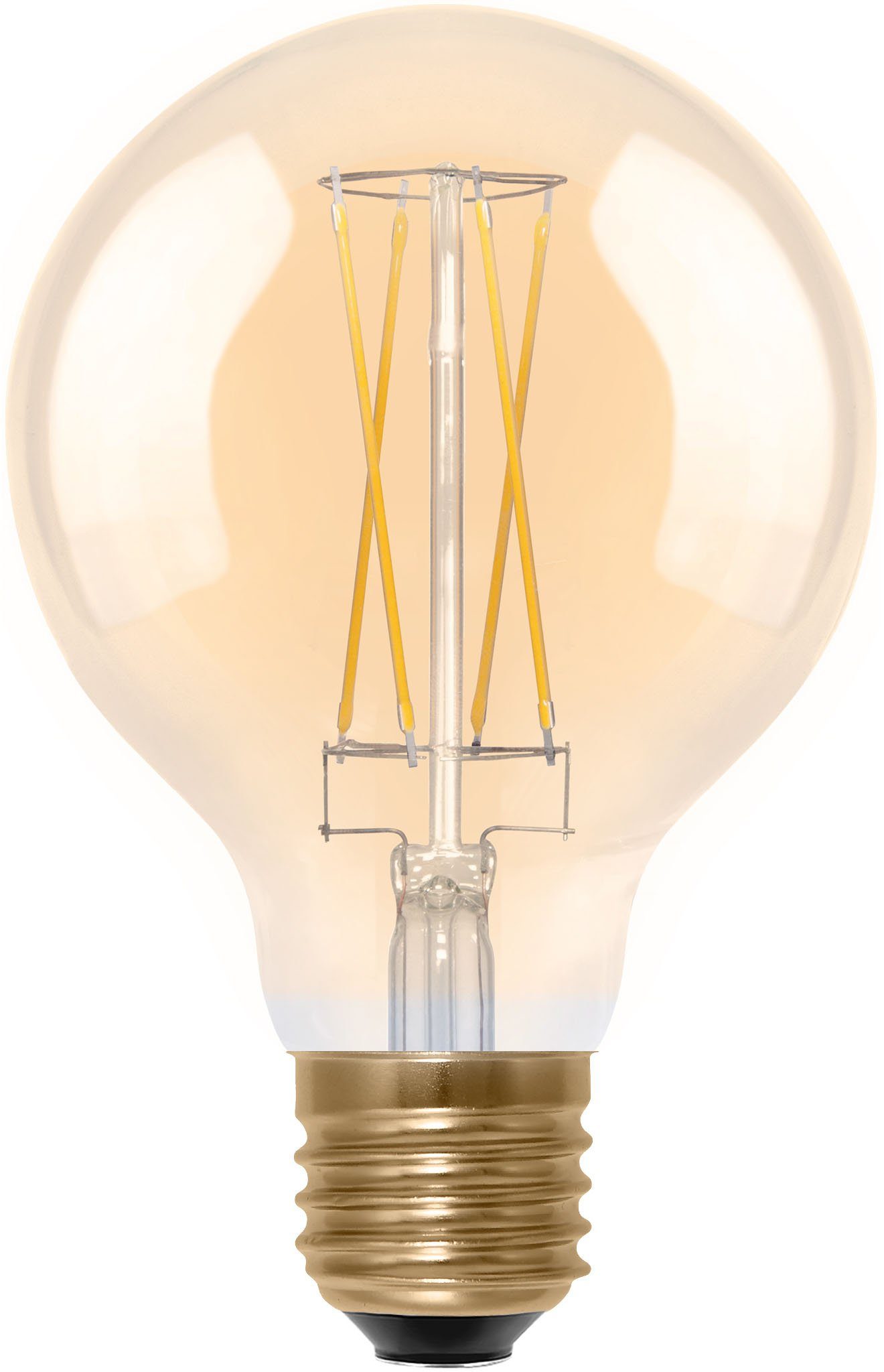 SEGULA LED-Leuchtmittel LED Globe 80 gold, E27, Warmweiß, dimmbar, E27, Globe 80, gold