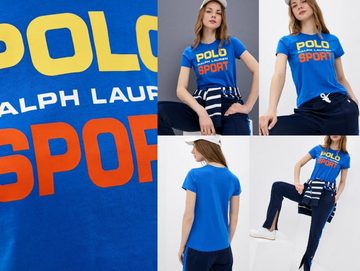 Ralph Lauren T-Shirt POLO RALPH LAUREN Rainbow Logo T-shirt Retro Preppy Shirt Bluse Top Bl