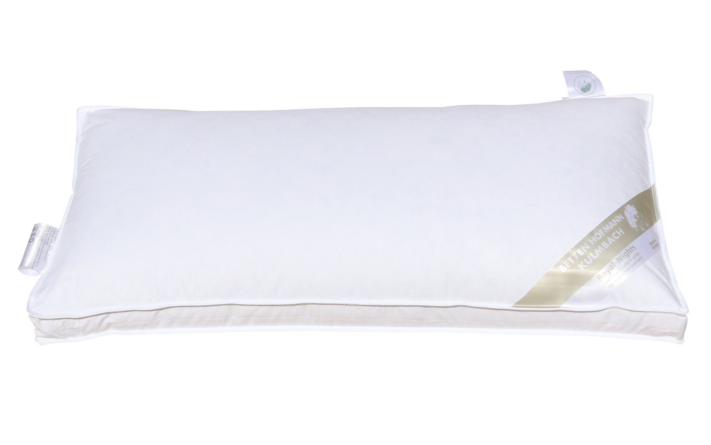 Betten Hofmann Daunenkissen Betten Hofmann Daunenkissen 40x80 cm 600 g mit Außensteg prall 100%, Füllung: 100% Daunen, Bezug: 100% Baumwolle, Seitenschläfer, Rückenschläfer, weich und kuschelig, mit viel Volumen, made in Germany