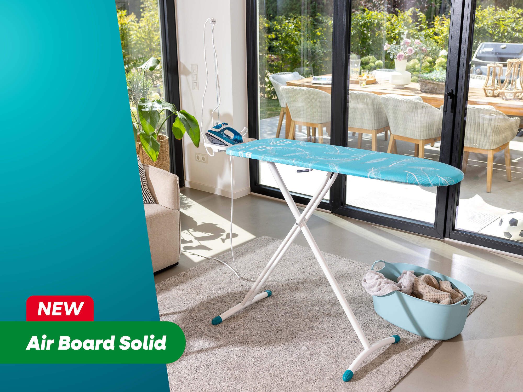 Leifheit Bügelbrett Bügeltisch Air Board M Solid, Bügelfläche 38.0x120.0 cm, Zwei-Seiten-Bügeleffekt, Bügelfläche 120 x 38cm, Bügeleisenablage