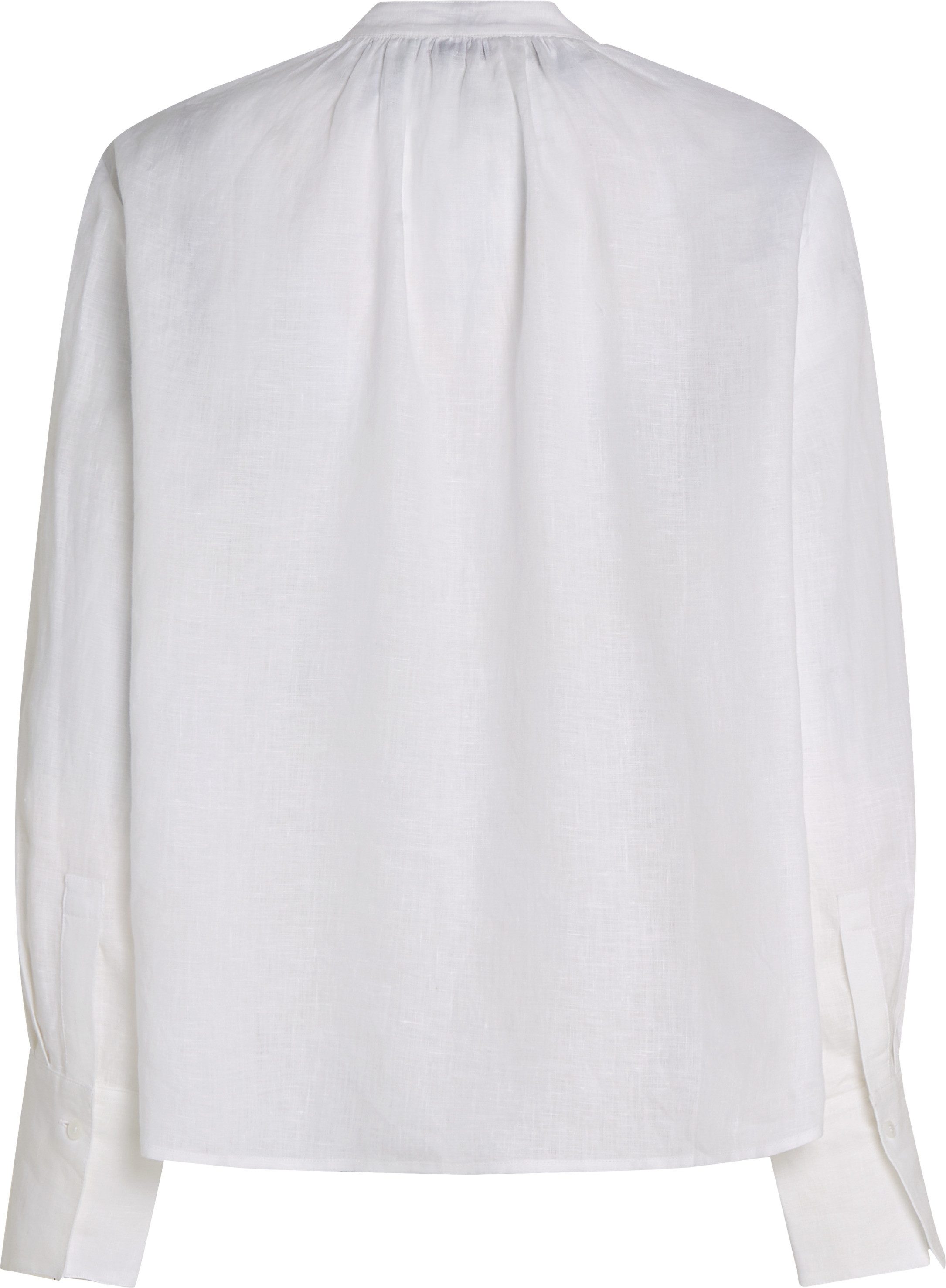 Tommy Hilfiger Klassische Bluse ESS LINEN V-NECK BLOUSE mit Raffung,kühlendes Premium Leinen – Bild 5 von 5