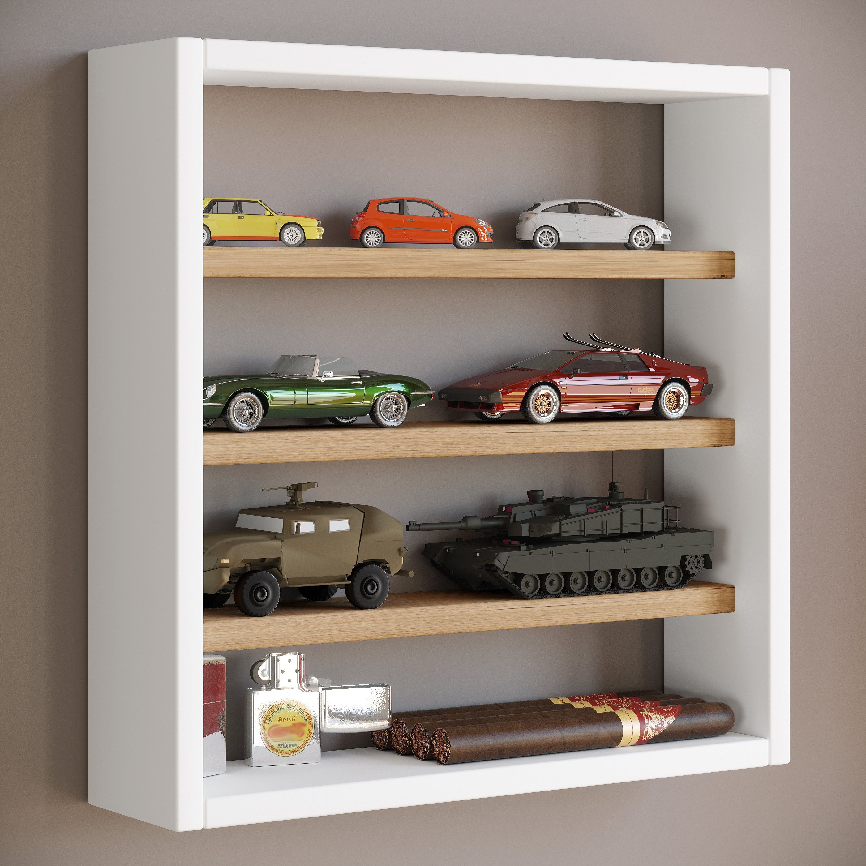 VCM Hängevitrine Holz Wandregal Wandvitrine Regal Deko Osado S