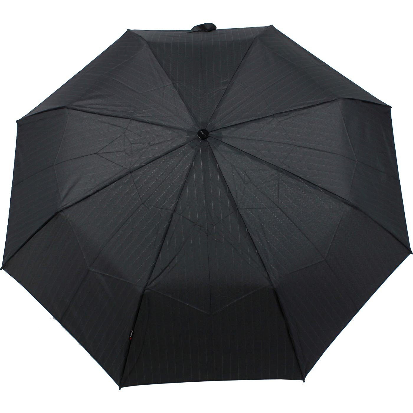 Regenschirm Duomatic Knirps Pinstripe, schwarz Knirps® Fiber sturmfest T2 Taschenregenschirm -