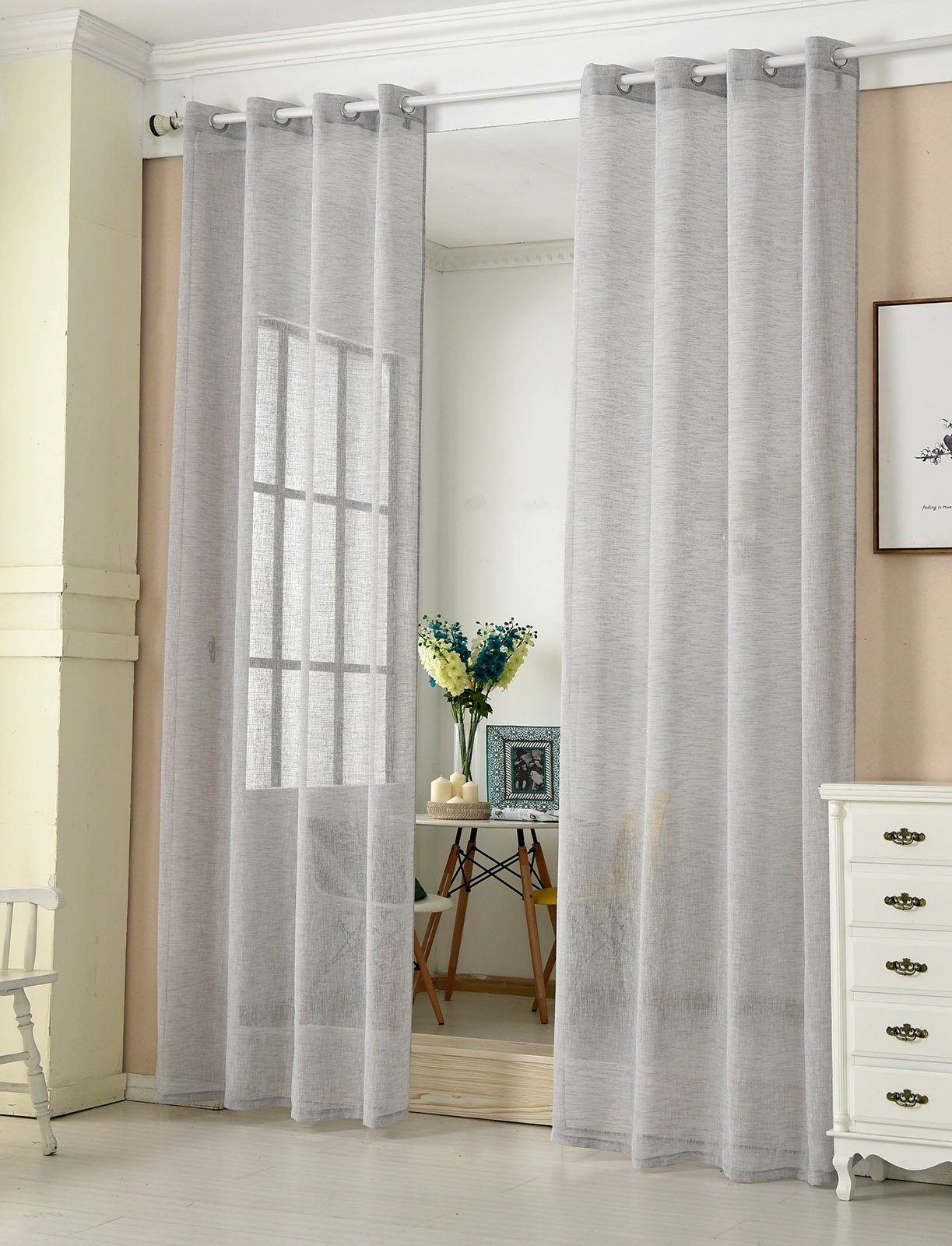 Woltu Gardine, Ösen (2 St), halbtransparent, günstig online kaufen