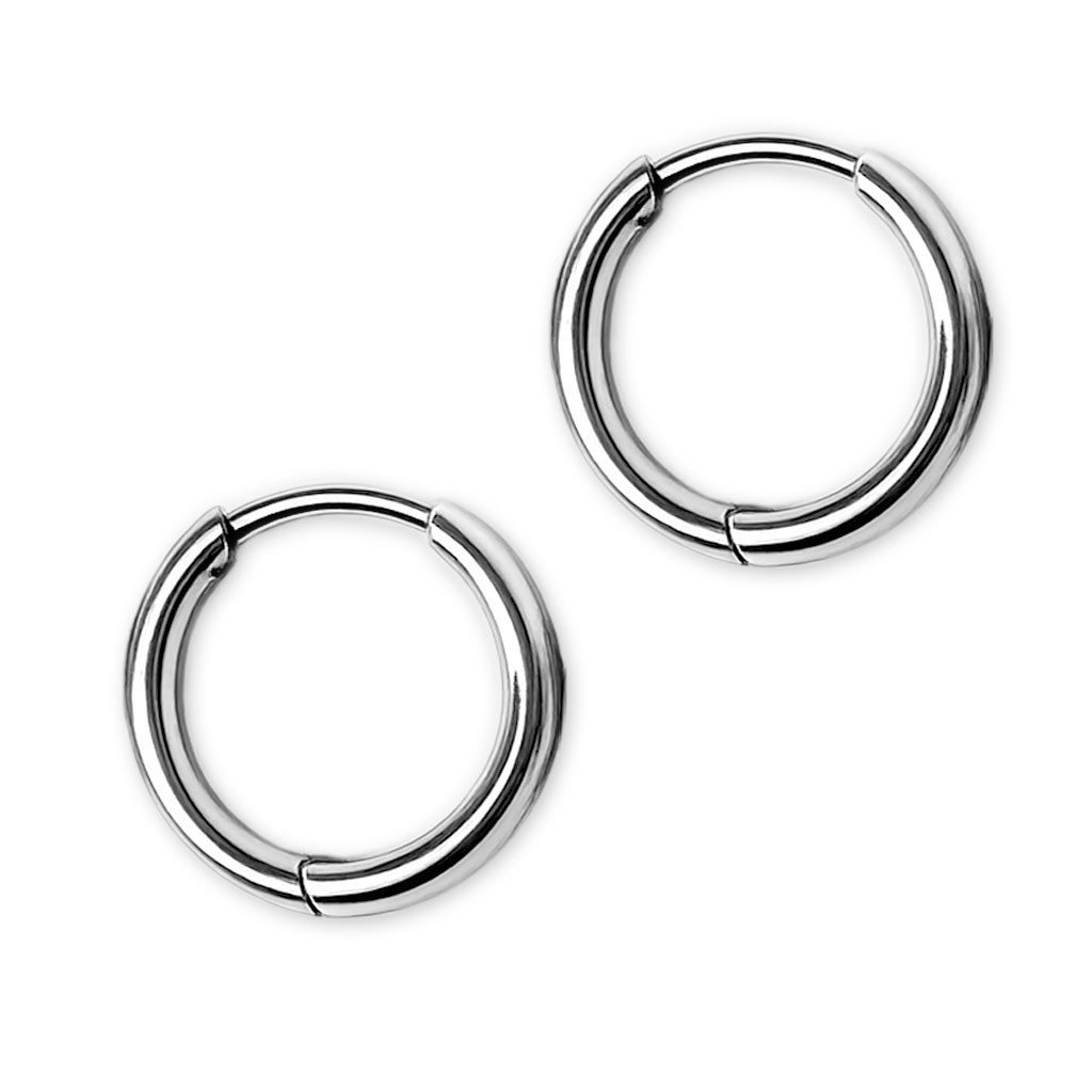viva-adorno Paar Creolen Damen Klappcreolen Hoop Ohrringe Edelstahl verschiedene Größen, dünn schmal Conch Helix Cartilage Piercing