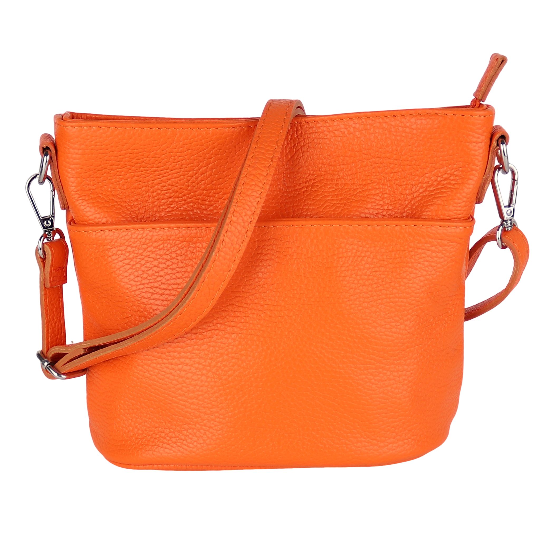 MIRROSI Umhängetasche Damen, Crossbody Bag, Echtleder Made in Italy (1 Tasche 2 Gurte oder Basic Version 1 Tasche 1 Gurt), 24x18x12cm (BXHXT)