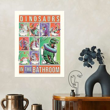 Posterlounge Poster Wyatt9, Dinosaurs in the Bathroom, Mädchenzimmer Kindermotive