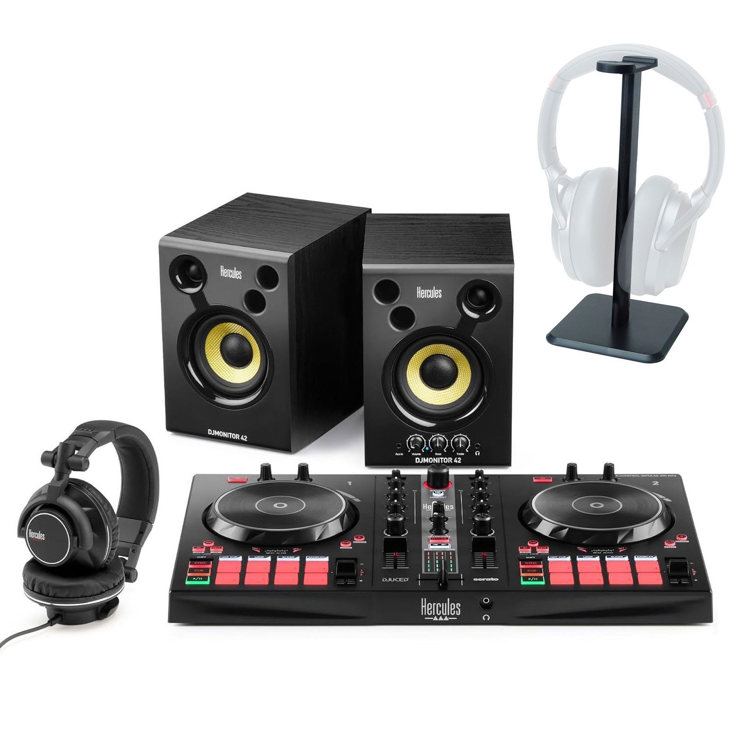 DJ Controller Hercules DJ Essentials Kit DJ-Set mit Kopfhörer-Stativ