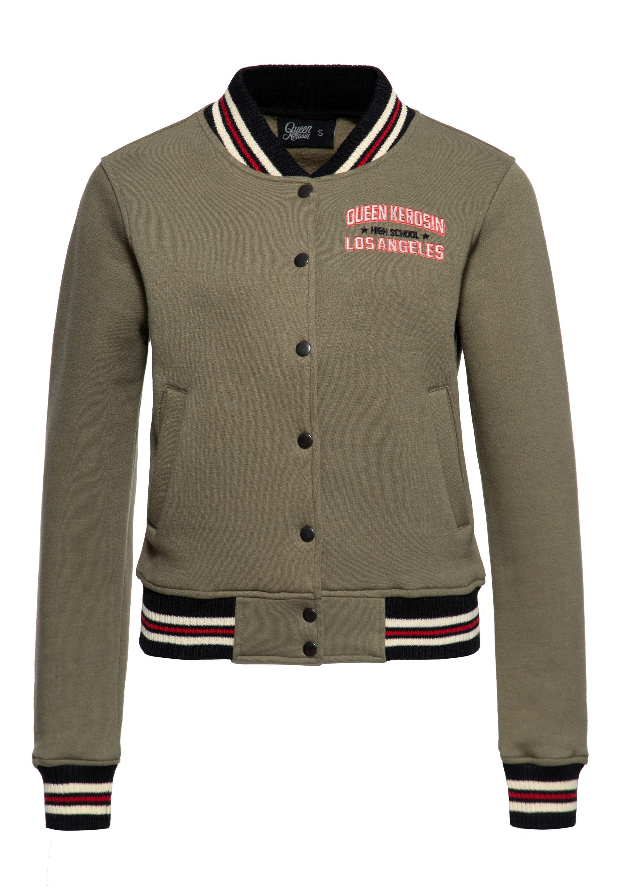 QueenKerosin Collegejacke Beep Beep (1-St) mit großer Rückenstickerei
