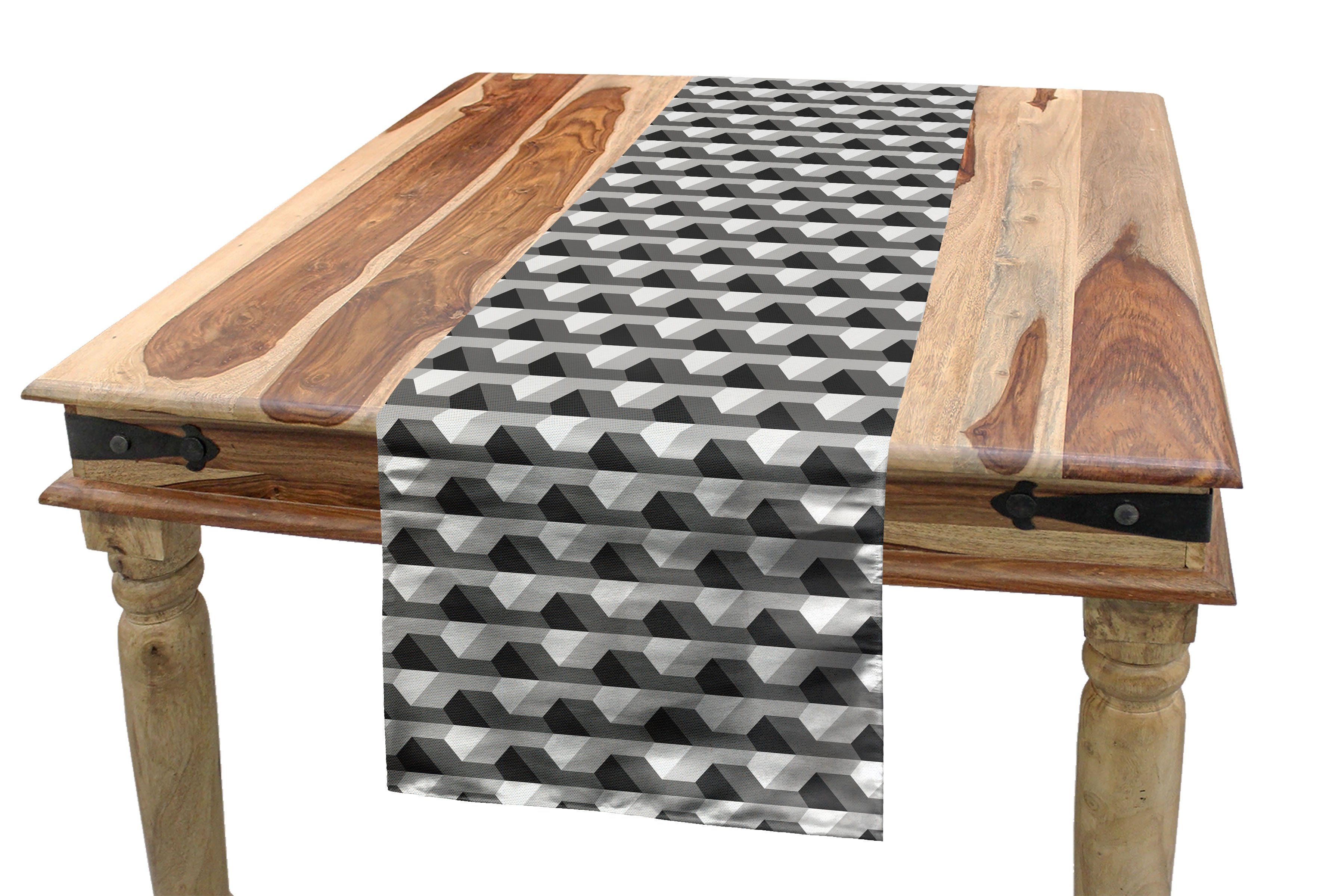 Abakuhaus Tischläufer Esszimmer Küche Rechteckiger Dekorativer Tischläufer, Geometrisch Minimalist Link-Form
