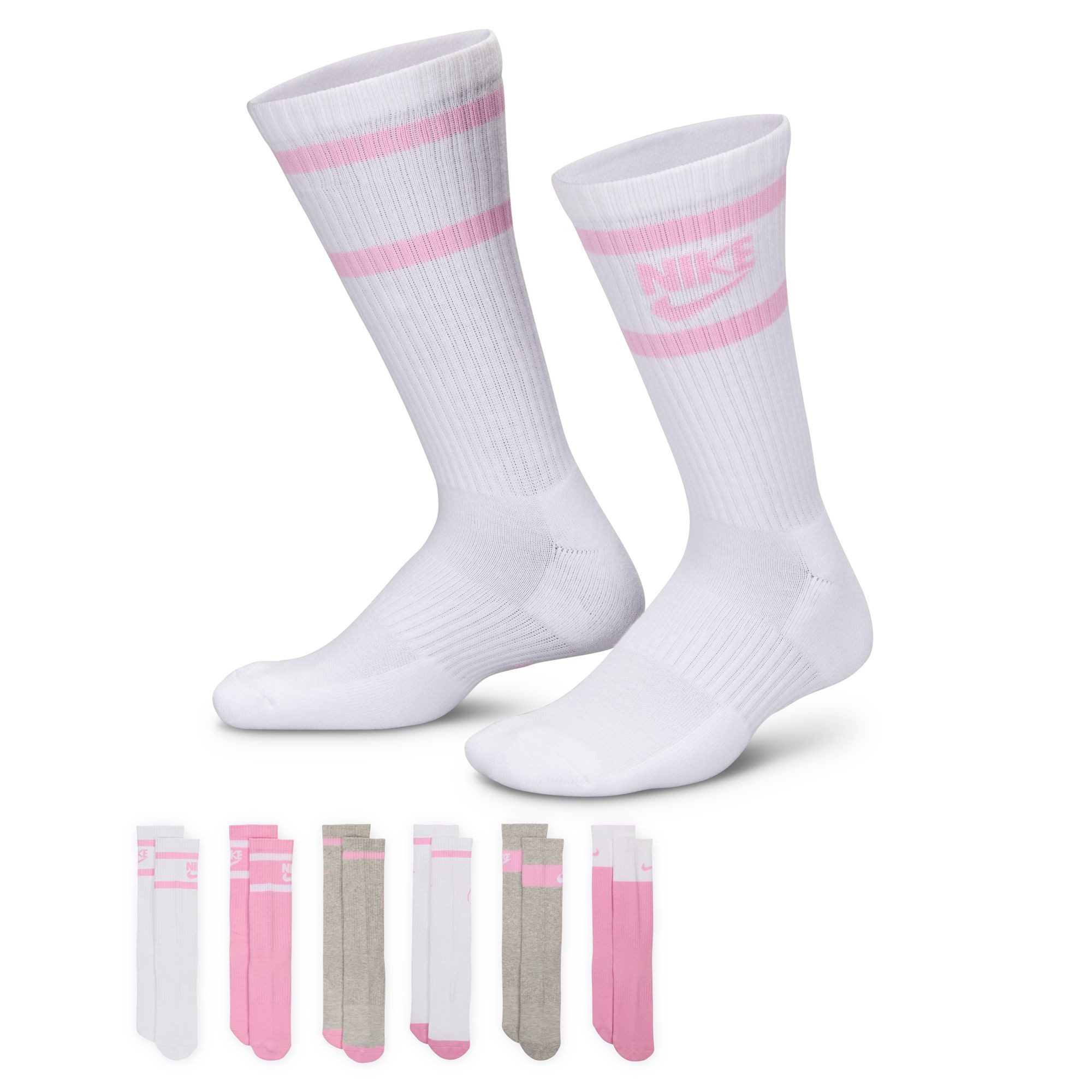 Nike Funktionssocken Y NK ED CSH CREW 6P - 144 GFX2 Für Kinder und Jugendliche