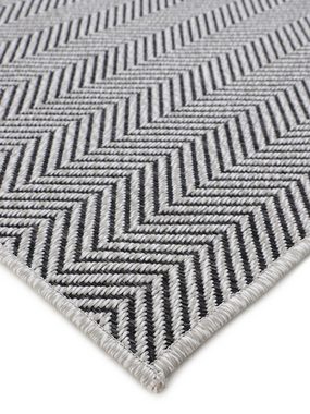 Teppich Boho 106, carpetfine, rund, Höhe: 4 mm, robustes Flachgewebe, Sisal Optik, UV-beständig, Außenbereich