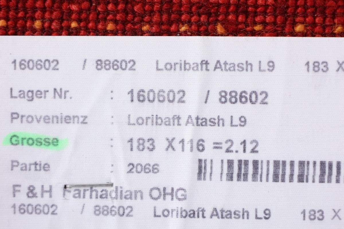 Orientteppich Perser Gabbeh Loribaft Atash 12 Nain 117x182 Höhe: Trading, Moderner, mm Handgeknüpfter rechteckig