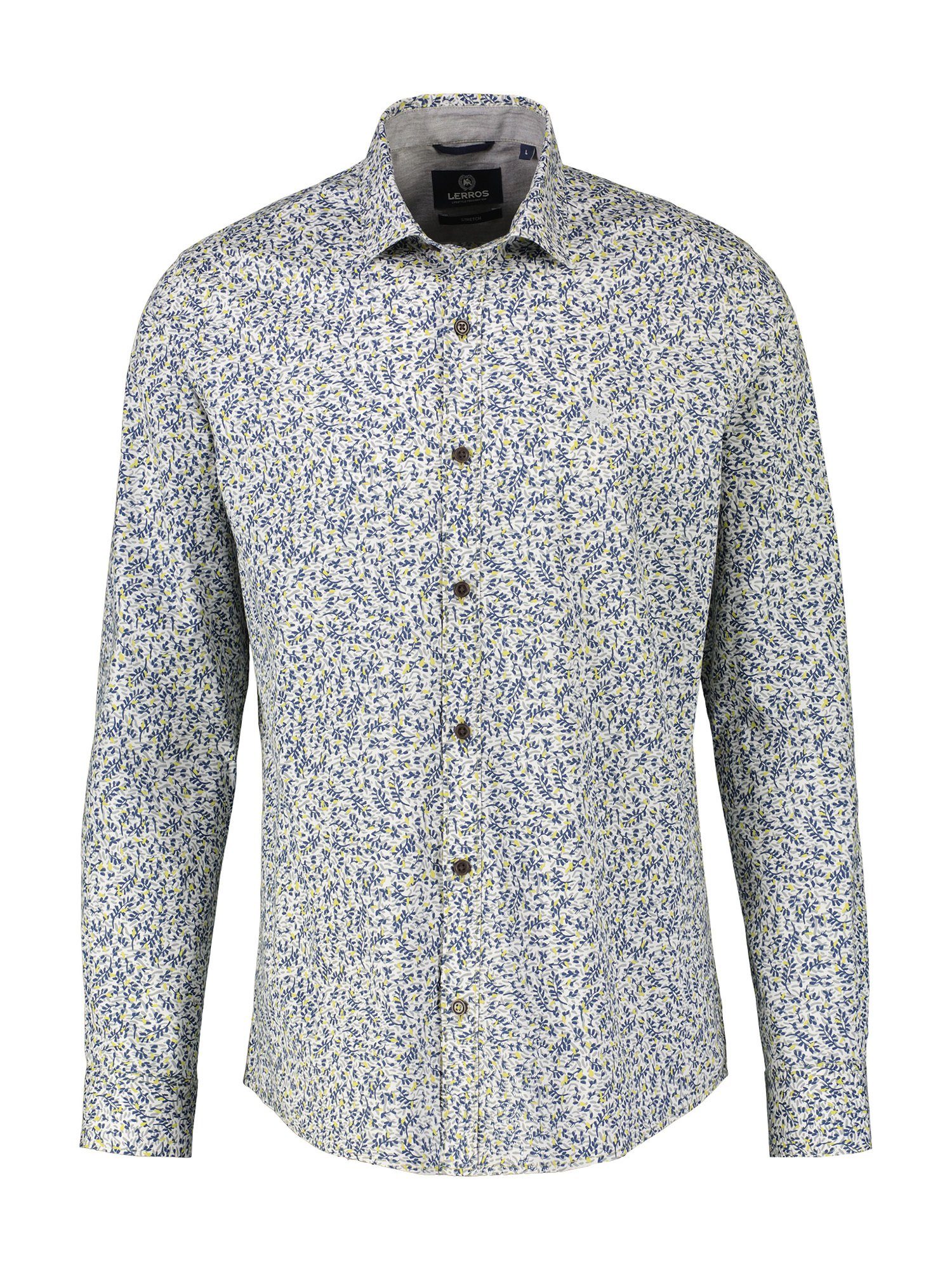 Langarmhemd Poplin-Stretchhemd mit AOP