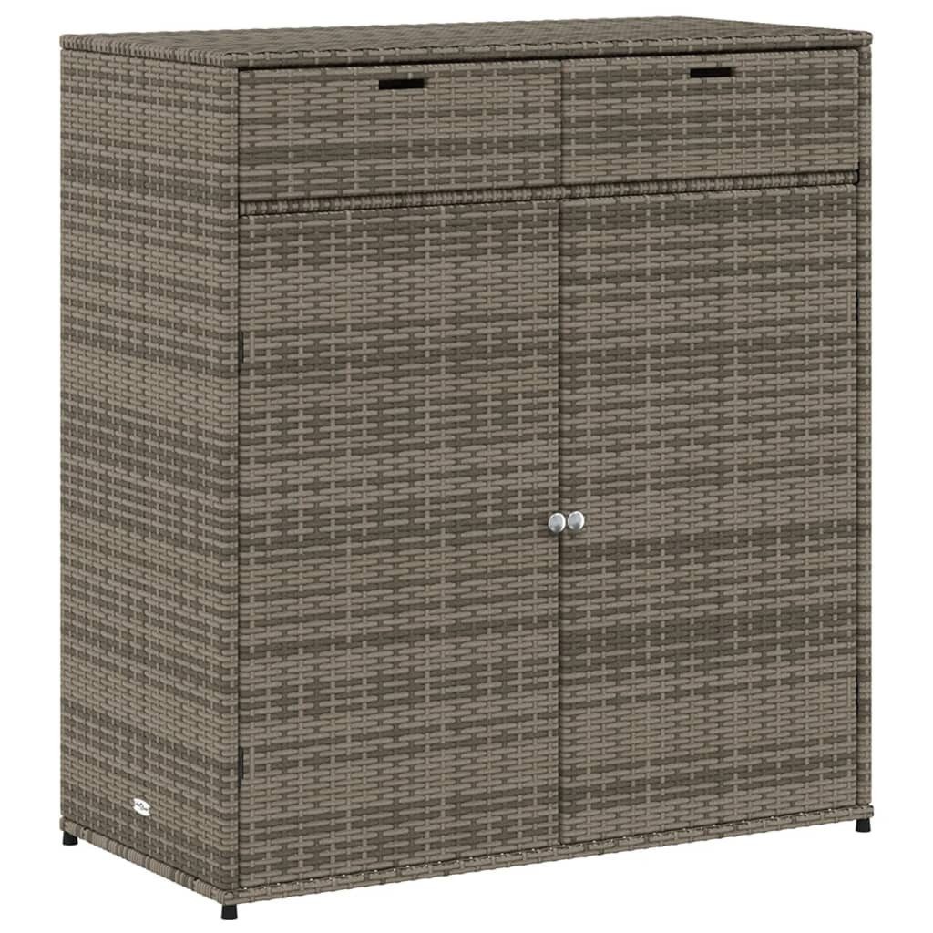 DOTMALL Garten-Geräteschrank Gartenschrank Grau 105x55x113 cm Poly Rattan Marke: vidaXL